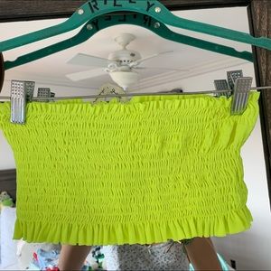 neon yellow bandue  top